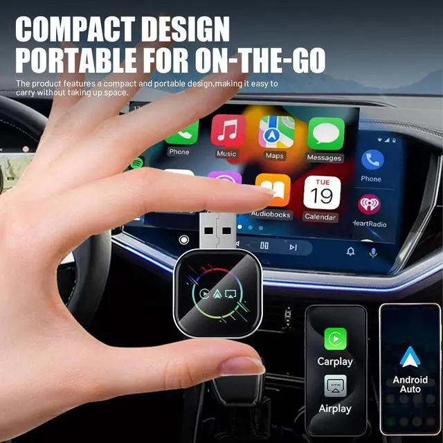 Alt view image 3 of 7 - Mini Wireless CarPlay Android Auto USB Dongle Mirror Link Adapter Plug & Play US