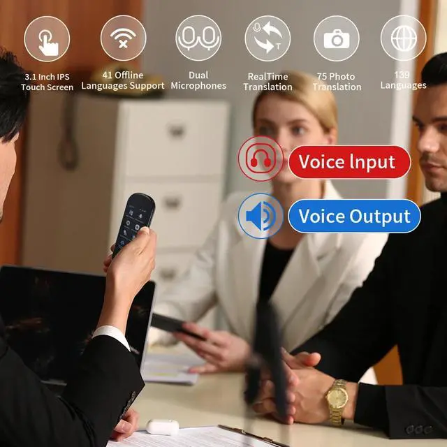 Alt view image 2 of 7 - 139 Languages Real Time Translator Device Two Way Voice Photo Translate Recorder