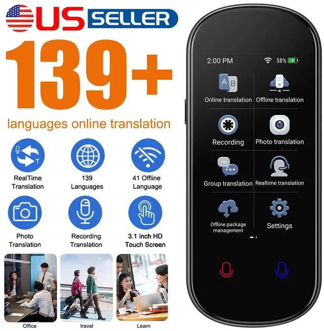 Main image of 139 Languages Real Time Translator Device Two Way Voice Photo Translate Recorder