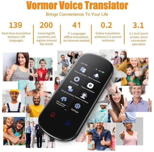 Alt view image 3 of 7 - 139 Languages Real Time Translator Device Two Way Voice Photo Translate Recorder