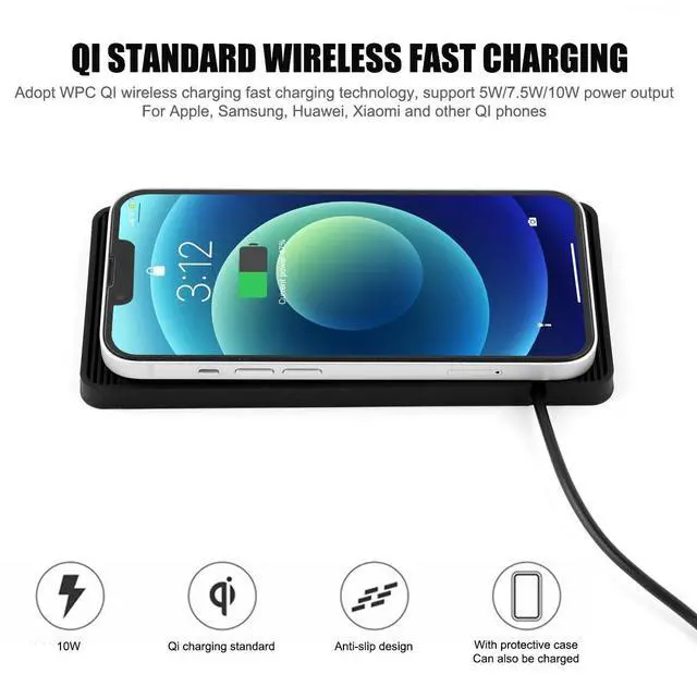 Alt view image 2 of 7 - Wireless Car Phone Charger Fast Charging Pad Launch Mat Stand Dock Universal