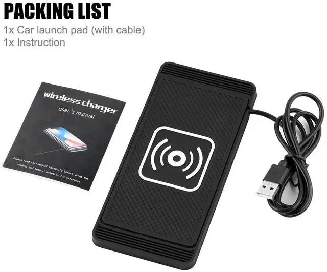 Alt view image 7 of 7 - Wireless Car Phone Charger Fast Charging Pad Launch Mat Stand Dock Universal
