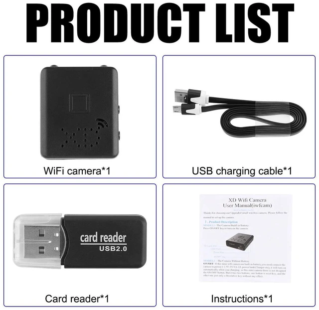 Alt view image 7 of 7 - Smart Mini Wireless WiFi Camera Home Security 1080P HD Night Cam With Battery