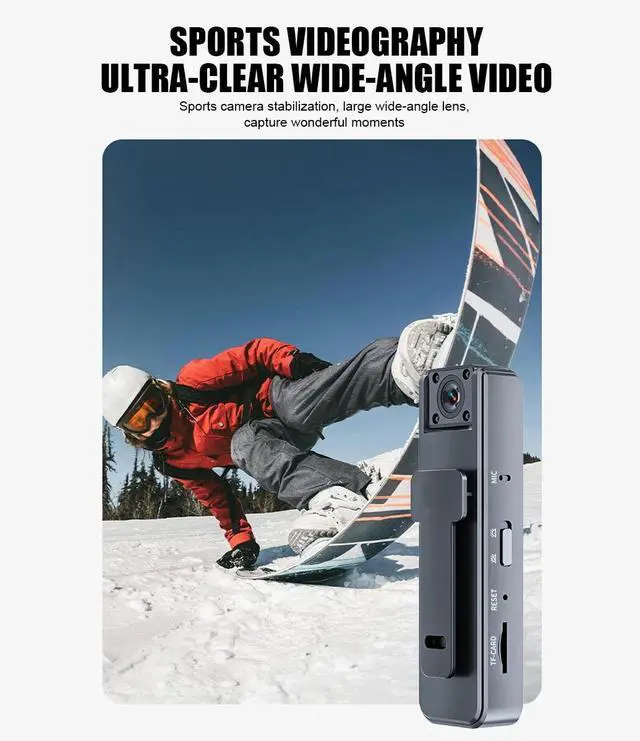 Alt view image 5 of 7 - 1080P HD Camcorder Mini Police Body Camera 180° Video DVR IR Night Cam 30 Hours