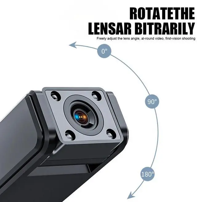 Alt view image 3 of 7 - 1080P HD Camcorder Mini Police Body Camera 180° Video DVR IR Night Cam 30 Hours