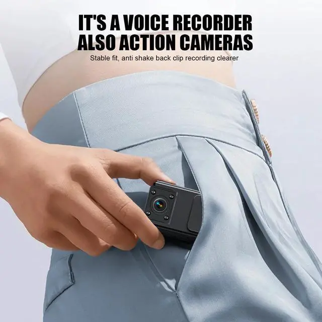 Alt view image 6 of 7 - 1080P HD Camcorder Mini Police Body Camera 180° Video DVR IR Night Cam 30 Hours