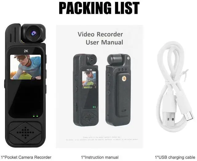 Alt view image 7 of 7 - HD Mini Camera Camcorder Body Police Cam with Audio Video DVR IR Night Cam NEW