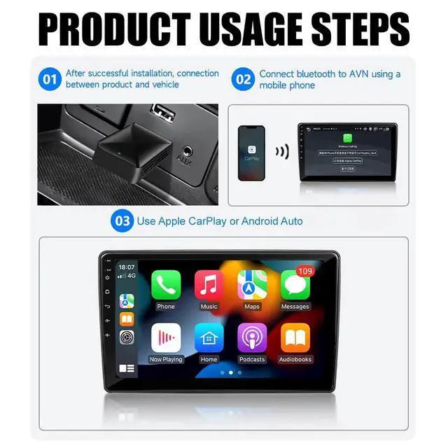 Alt view image 7 of 7 - USB Wireless CarPlay Adapter For iPhone Wireless Dongle Plug & Play