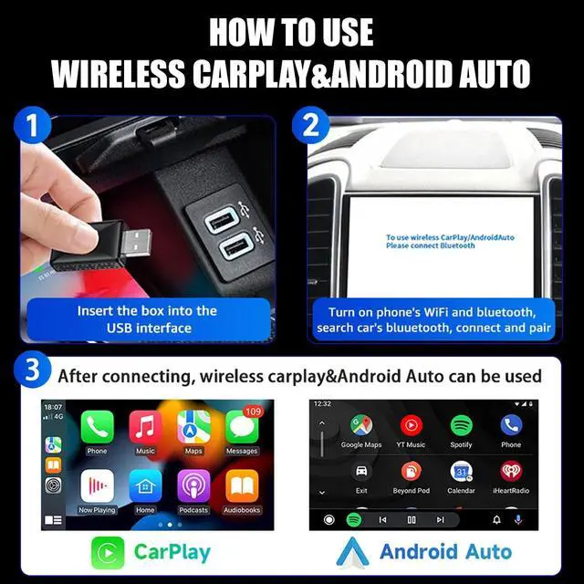 Alt view image 3 of 7 - USB Wireless CarPlay Adapter For iPhone Wireless Dongle Plug & Play