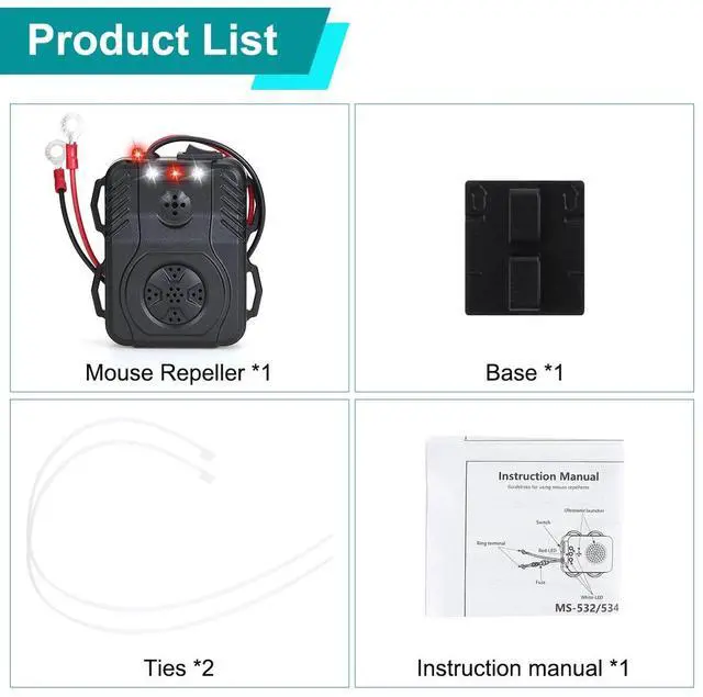 Alt view image 7 of 7 - Ultrasonic Mouse Repeller Vehicle Rat Rodent Pest Animal Deterrent Repellent Car