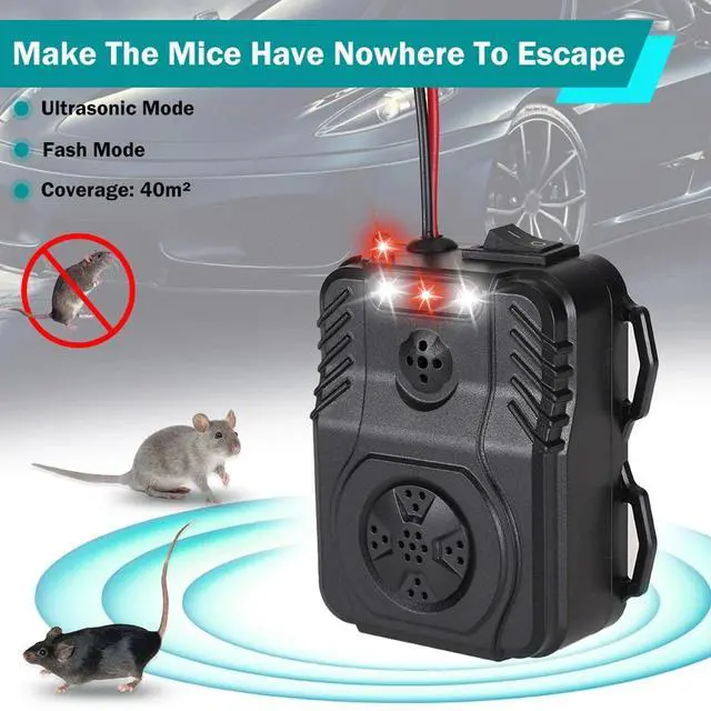 Alt view image 2 of 7 - Ultrasonic Mouse Repeller Vehicle Rat Rodent Pest Animal Deterrent Repellent Car