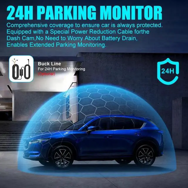 Alt view image 2 of 7 - Dash Camera 4K Front Rear Dash Cam Built-In WiFi & GPS App control Night Vision