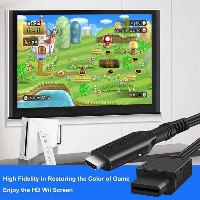 Alt view image 2 of 7 - Wii to HDMI Adapter Converter Cable Full HD 1080P Plug &Play for Television PC