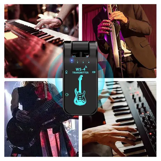 Alt view image 6 of 7 - 2.4GHz Wireless Guitar System Transmitter Receiver Rechargeable LED Display 40m