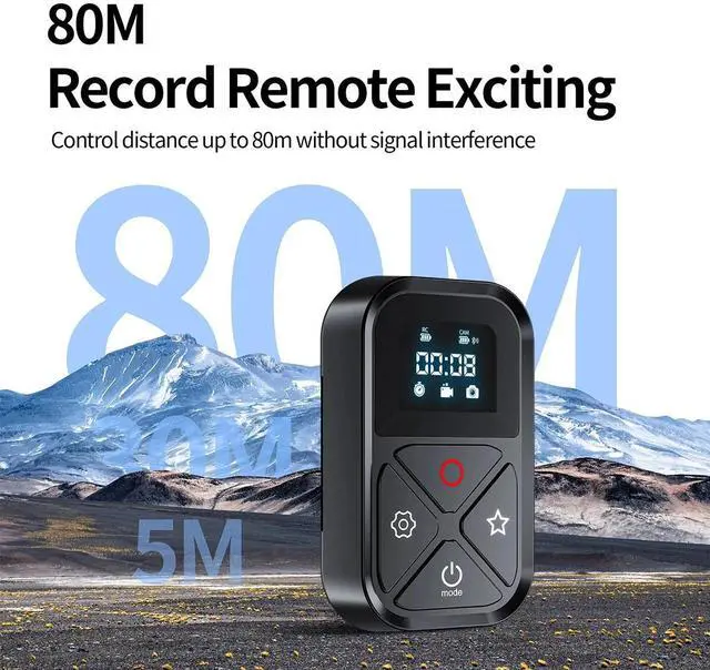 Alt view image 2 of 7 - 80M Wifi Bluetooth Remote Control Shortcut Key For GoPro Hero 10/9/8 Go Pro Max