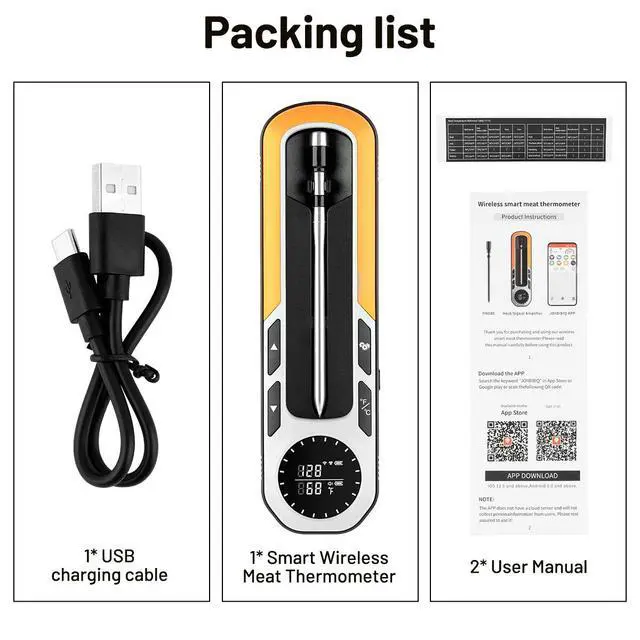 Alt view image 7 of 7 - Wifi Smart Wireless Meat Thermometer Digital Thermomter for Cooking BBQ -USA