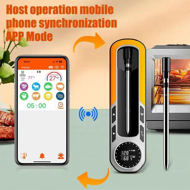 Alt view image 2 of 7 - Wifi Smart Wireless Meat Thermometer Digital Thermomter for Cooking BBQ -USA
