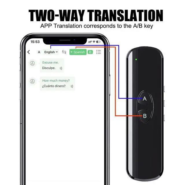 Alt view image 4 of 7 - Portable Smart Voice Translator Two-Way Real Time Portable 137+ language Device