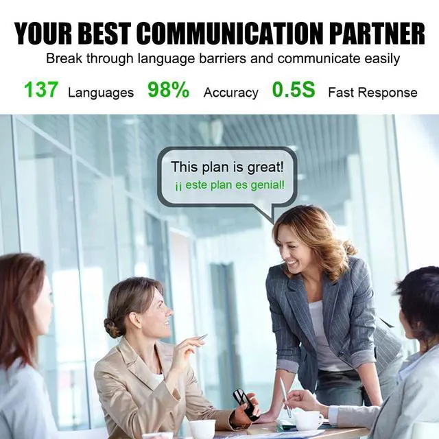 Alt view image 2 of 7 - Portable Smart Voice Translator Two-Way Real Time Portable 137+ language Device