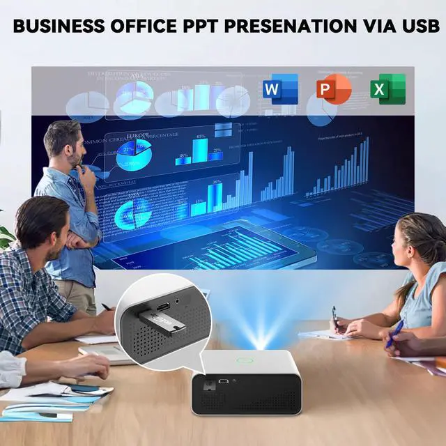 Alt view image 2 of 7 - 35000LMS 4K Projector Android 1080P HD 5G WiFi Bluetooth Video Home Theater HDMI