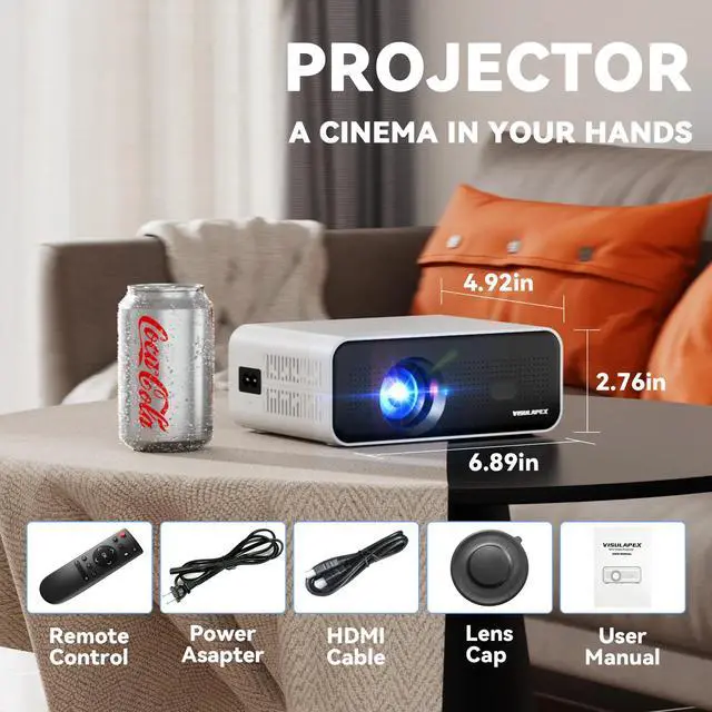 Alt view image 4 of 7 - 35000LMS 4K Projector Android 1080P HD 5G WiFi Bluetooth Video Home Theater HDMI