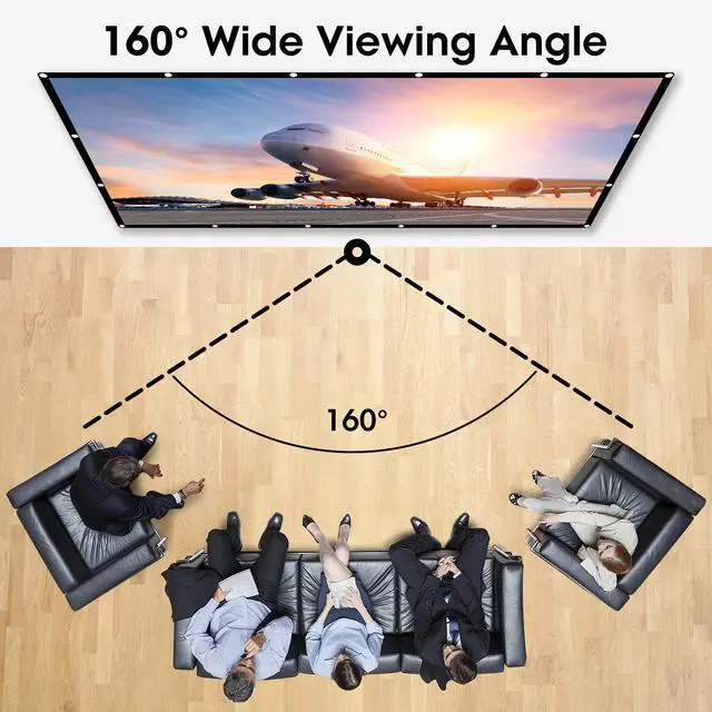 Alt view image 7 of 7 - 120" 16:9 Portable Foldable Projector Screen Outdoor Home HD Movie with 12 Hooks