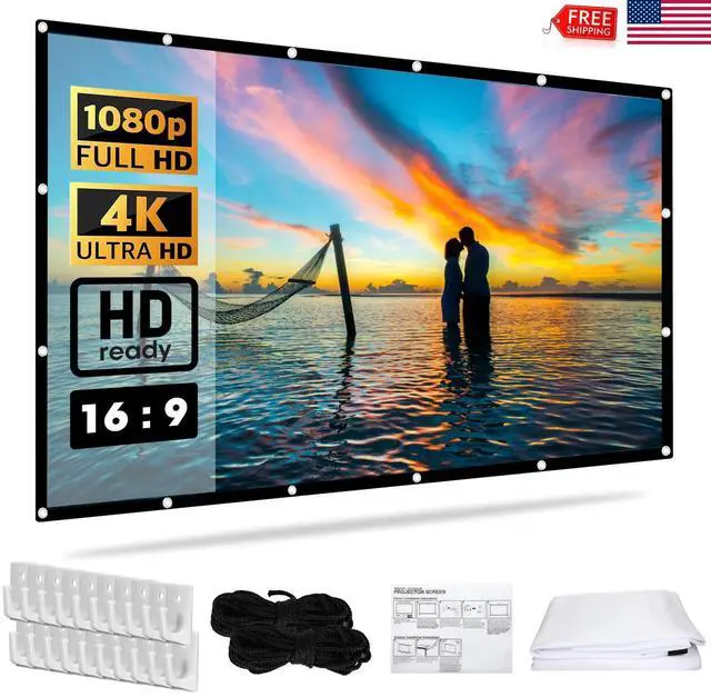 Main image of 120 inch Portable Foldable Projector Screen 16:9 HD Outdoor Home Cinema Theater