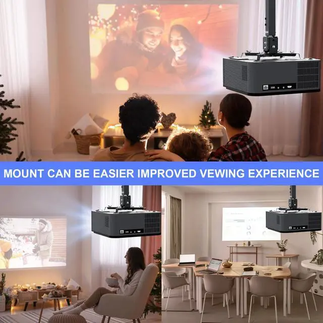 Alt view image 6 of 7 - 3in1 Universal 360° Swivel Tilt Projector Mount Ceiling Wall Holder Bracket 44lb