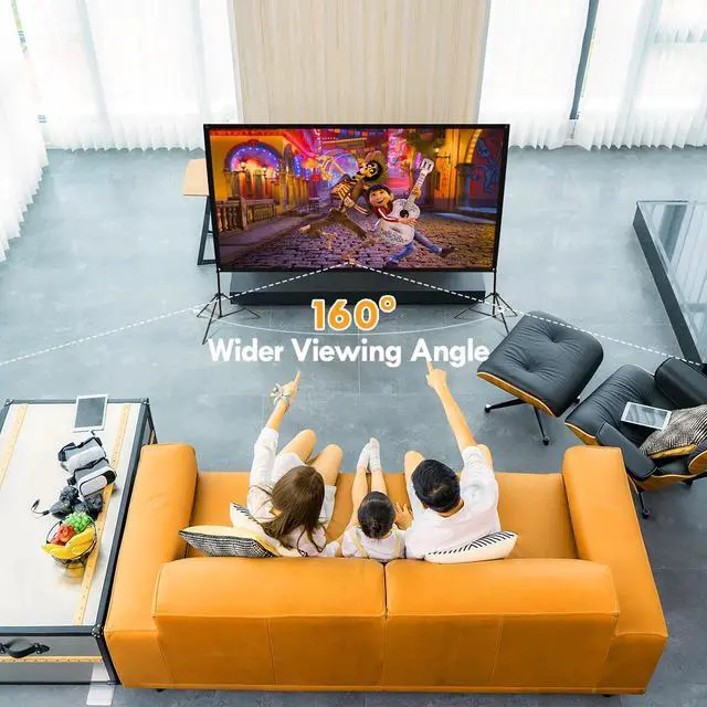 Alt view image 5 of 7 - Outdoor Projector Screen with Stand 120 inch Foldable Projector Screen