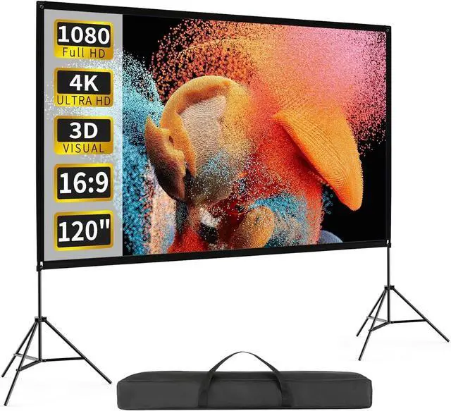 Main image of Outdoor Projector Screen with Stand 120 inch Foldable Projector Screen