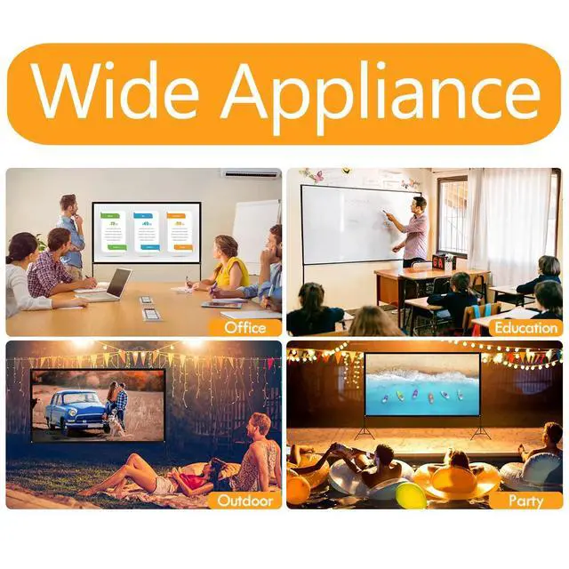 Alt view image 7 of 7 - Outdoor Projector Screen with Stand 120 inch Foldable Projector Screen
