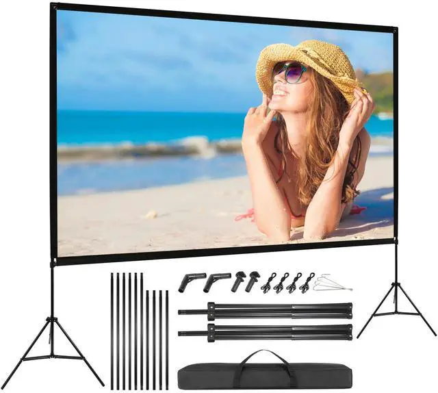 Main image of 120 in Projector Screen with Stand 16:9 Foldable Projection for Outdoor Indoor