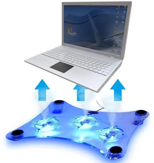 Main image of 3 Fans USB Cooler Cooling Pad Stand LED Light Radiator for Laptop PC Notebook