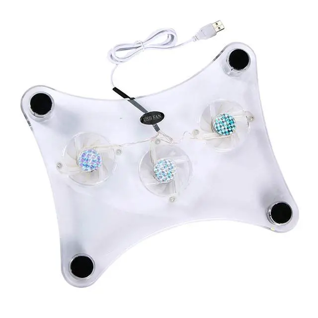 Alt view image 5 of 7 - 3 Fans USB Cooler Cooling Pad Stand LED Light Radiator for Laptop PC Notebook