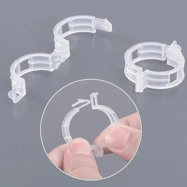 Alt view image 4 of 7 - 250 PCS Tomato Clips 23 mm Trellis Support Vegetable Garden Plant Binder