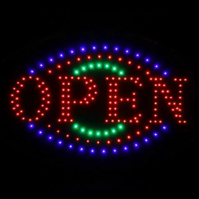 Alt view image 2 of 7 - Large 23" x 14" Bright LED Neon OPEN Business SIGN with Motion Animation - Oval