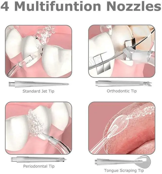 Alt view image 7 of 7 - Cordless Water Flosser Dental Oral Irrigator Travel Teeth Cleaner Floss Pick
