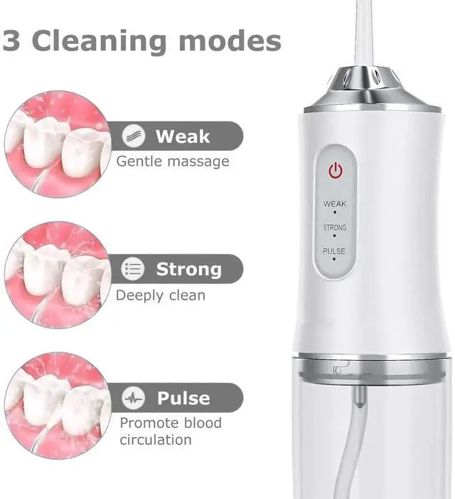 Alt view image 3 of 7 - Cordless Water Flosser Dental Oral Irrigator Travel Teeth Cleaner Floss Pick