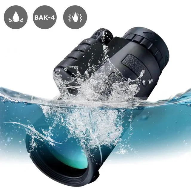 Alt view image 4 of 7 - 40X60 HD BAK4 Monocular Telescope+Phone Clip Tripod Night Vision Outdoor Hiking