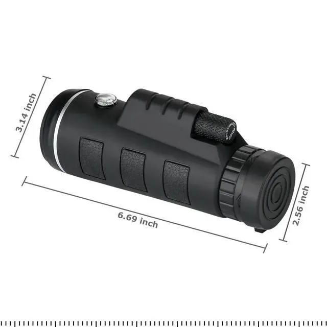 Alt view image 7 of 7 - 40X60 HD BAK4 Monocular Telescope+Phone Clip Tripod Night Vision Outdoor Hiking