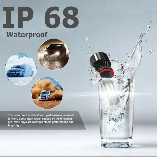 Alt view image 6 of 7 - 4-Side H11 LED Headlight Bulbs H8 H9 Kits 2800W 280000LM Power 6000K White BLACK