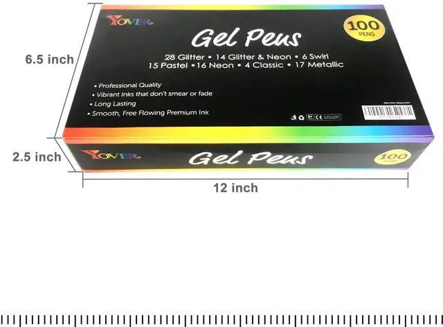 Alt view image 7 of 7 - 100 PCS Gel Pens Metallic Neon Glitter Pastel High Quality with Fine Points