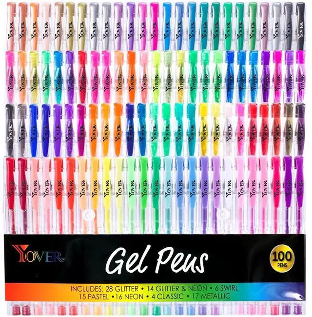 Alt view image 2 of 7 - 100 PCS Gel Pens Metallic Neon Glitter Pastel High Quality with Fine Points