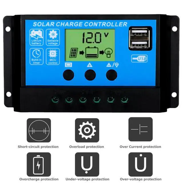 Alt view image 3 of 7 - 60A 12V/24V PWM Solar Panel Regulator Charge Controller Auto Focus Tracking