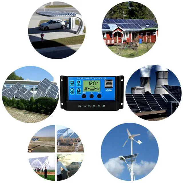 Alt view image 5 of 7 - 60A 12V/24V PWM Solar Panel Regulator Charge Controller Auto Focus Tracking