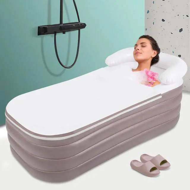 Alt view image 2 of 7 - Foldable Portable Standing Bathtub Inflatable Bathtub Unisex SPA Bathtub
