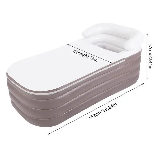 Alt view image 4 of 7 - Foldable Portable Standing Bathtub Inflatable Bathtub Unisex SPA Bathtub
