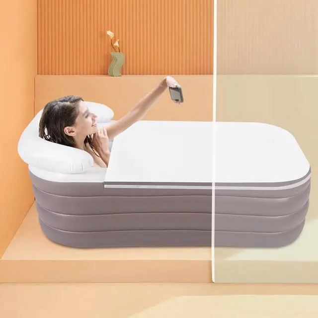 Alt view image 3 of 7 - Foldable Portable Standing Bathtub Inflatable Bathtub Unisex SPA Bathtub