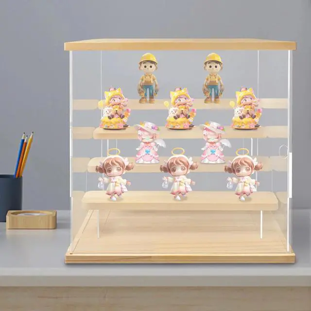 Alt view image 3 of 7 - 5-Tier Clear Acrylic Display Case Display Box 12.6*12.6*12.68in w/ LED Light