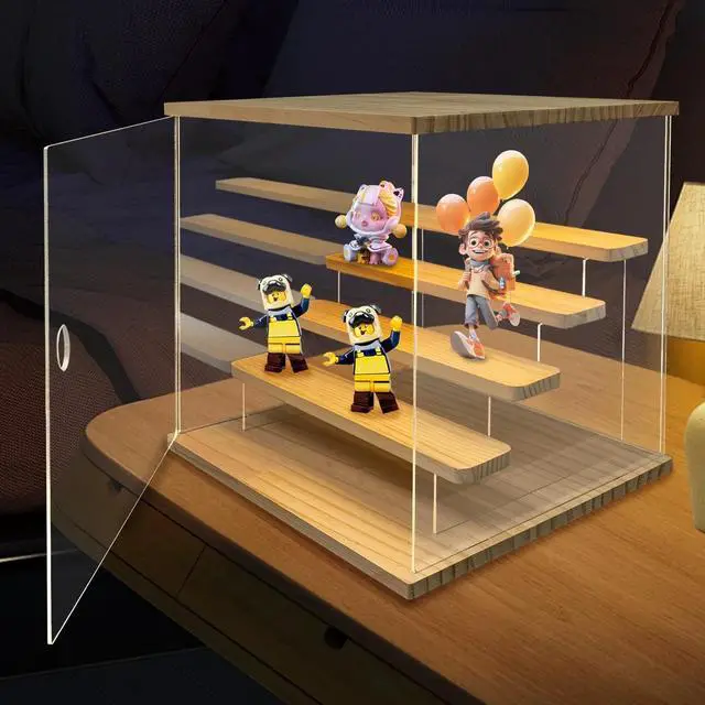 Main image of 5-Tier Clear Acrylic Display Case Display Box 12.6*12.6*12.68in w/ LED Light